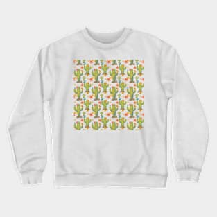 Cactus and Bird Pattern Crewneck Sweatshirt